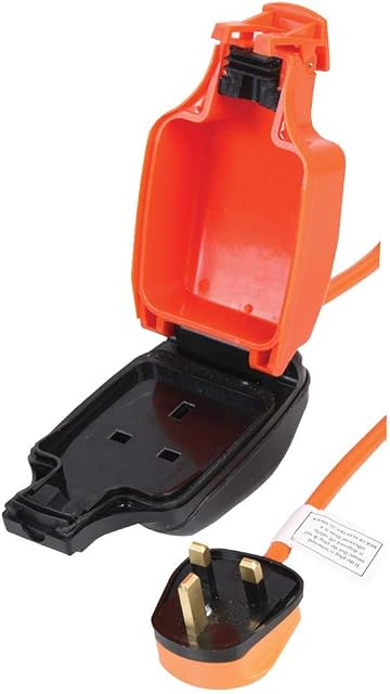 Pro Elec PEL01007 mains Extension Lead with Outdoor 1-Gang Socket, IP54, 2 m
