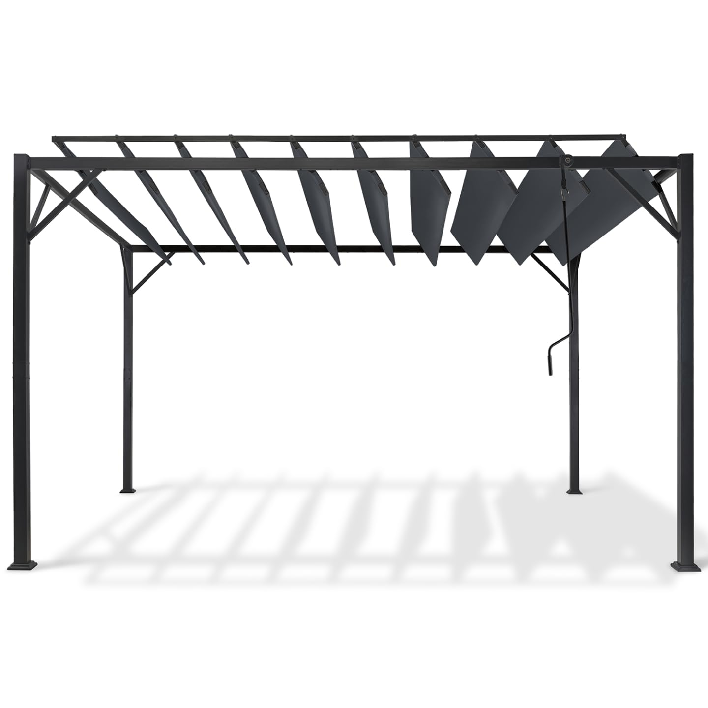 IDMarket - Pergola Lames orientables 3x4 M Gris Anthracite