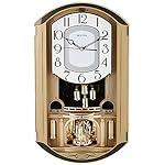 Bulova C4900 Golden Music Wall Clock | Gold-Tone Case with Rotating Crystal Pendulum | 12 Melodies | Adjustable Volume | Night Shutoff - Image 3