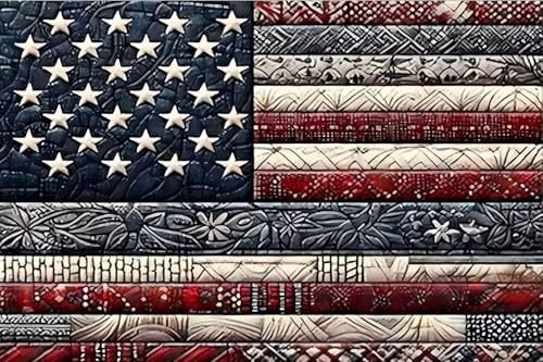 DIYPAINTING 4th of July 5D Diamond Art Painting Kits for Adults American Flag Patriotic 12X18 inches Painting Cross Stitch Full Drill Pictures Arts Craft for Home Wall Decor