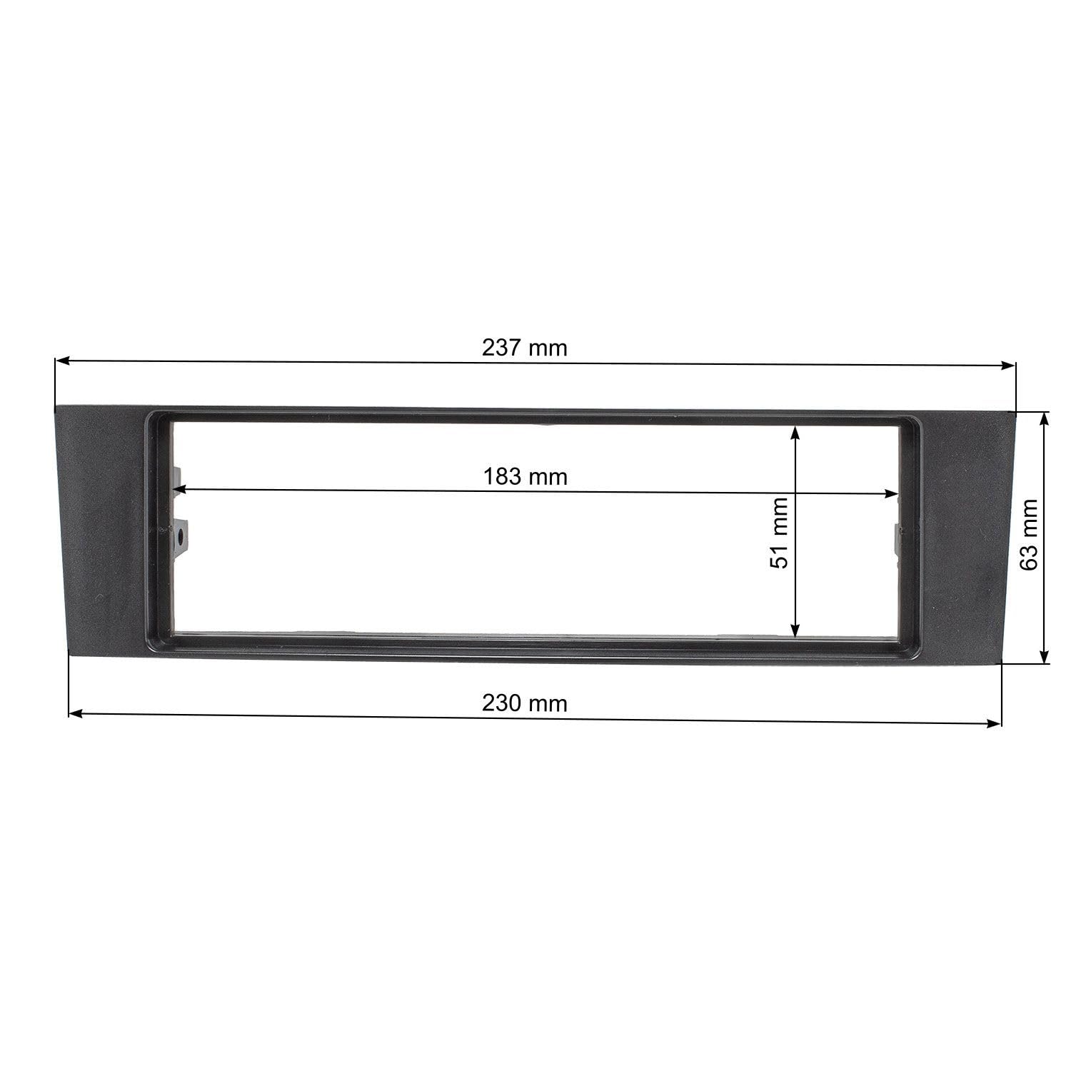 tomzz Audio 2403-030 Set di pannelli radio compatibili con Audi A3 A3 Sportback 8P 8PA nero con adattatore sistema attivo Adattatore antenna ISO alimentazione fantasma DIN