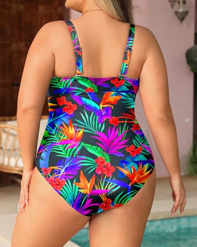 Yonique Plus Size One Piece Swimsuit for Women Tummy Control Bathing Suit Slimming Swimwear2
