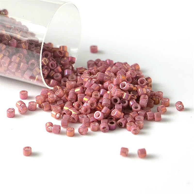10 g/tubo de cuentas de vidrio, cuentas metálicas redondas y espaciadoras para la elaboración de bisutería artesanal (DB27-1,6 mm, 2000 unidades)