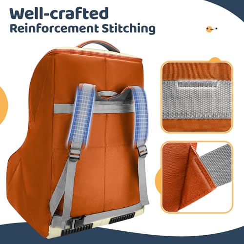 Image of YOREPEK Carseat Travel Bag for Airplane Gate Check, Baby Travel Essentials | Shoulder Strap, Waist Strap, Padded Portective, PU Leather Wear-Resistant Bottom, Carseat Bag for Air Travel with Side Pocket