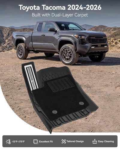 Image of 3W Floor Mats & Carpet for Toyota Tacoma 2024-2026 Double Cab Automatic