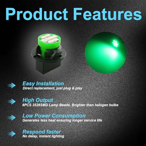 image for GLOFE 40 Pieces T10 194 168 LED Dash Instrument Light Bulbs with Twist
