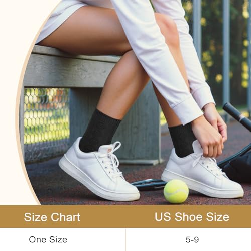 Image of Justay Crew Socks for Women, Cute Knit Boot Dress Cotton Socks | Athletic, Breathable, Warm, Soft, Comfortable, Calf, Gifts, Casual, Size 5-9, Fall