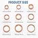 CHRYMUM 200PCS Oil Pan Plug Sealing Gaskets, Copper Metric Washers, Flat Car Sealing Gaskets Plate Rings M5 M6 M8 M10 M12 M14, Car Copper Washer Flat Sealing Gasket Ring Spacer Universal for Most Car