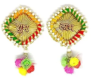 Ascension Subh Labh Traditional Art Handmade Door Bandarwal toran for Home Decor Hangings for Decoration (Multicolour) (Design 1)