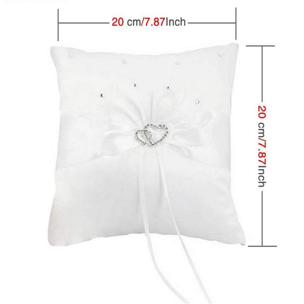 Cuscino Porta Anelli Matrimonio - Decorato Con Strass E Nastro Di Raso - Foto 8