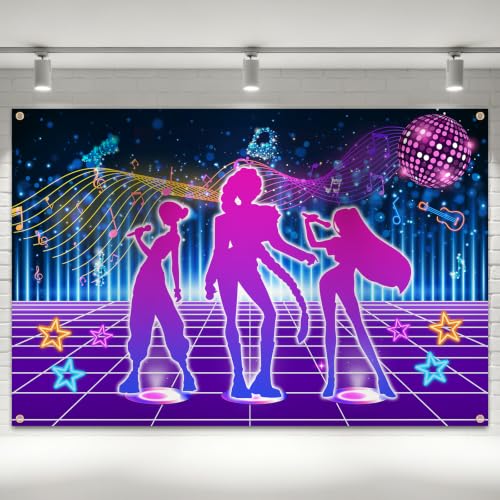 1Pcs 3 x5ft Kpop Music Dance Backdrop Kpop Birthday Party Decorations Banner Music Themed Singer Backdrop Photography Background for Birthday Party Favors Supplies