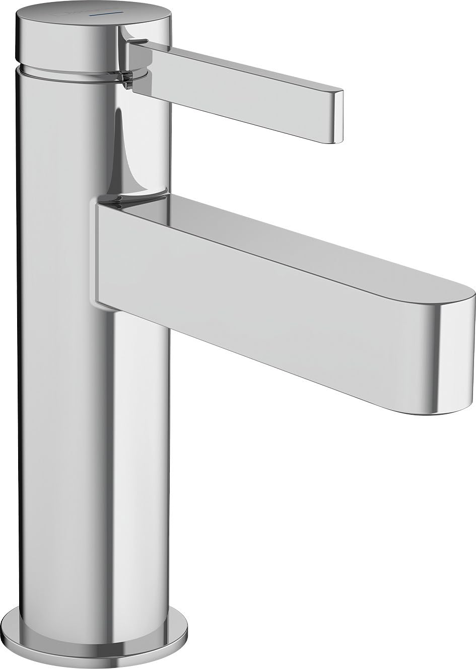 hansgrohe Finoris - Válvula de pie para agua fría con caño de 100 mm, grifo de ahorro de agua, cromo