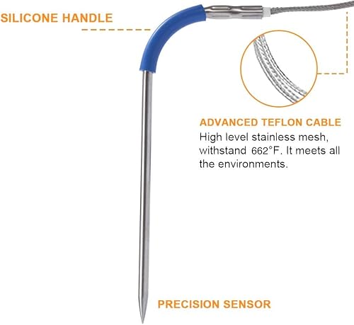 Miniatura 4 de Sonda de carne de repuesto para Weber iGrill 2 Termómetro con 2 clips de sonda para Weber iGrill Mini & iGrill 3 & iGrill Pro Sonda de repuesto