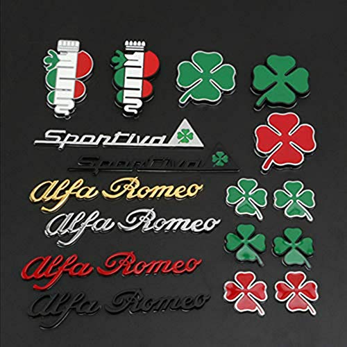 Insignia para Alfa Romeo estilo de coche, para el guardabarros del coche, emblema trasero del maletero, para 147, 156, 166, Stelvio, Giulietta, Spider GT, Mito, accesorio para coche (J) Cover