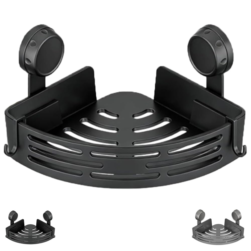 Suction Cup Corner Shower Shelf 2026 New Suction Cup Corner Shower Shelf Triangle Suction Cup Shower Caddy No-Drill