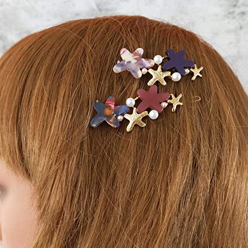 Image of Young & Forever Gift Special Fashion Celestial Stars Flower Butterfly Gold Plated Crystal Barrette Hair Clip /Pin Hair Accessories for women