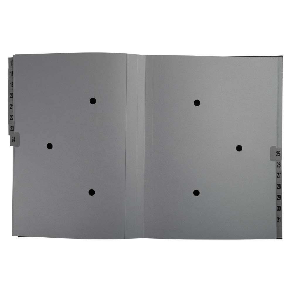Exacompta - Réf. 56032E - 1 trieur Ordonator - avec élastiques - couverture rigide en carton - onglets imprimés plastifiés de 1 à 31 - 32 compartiments - dim 23,5 x 33,5 cm - pour A4 - couleur noir