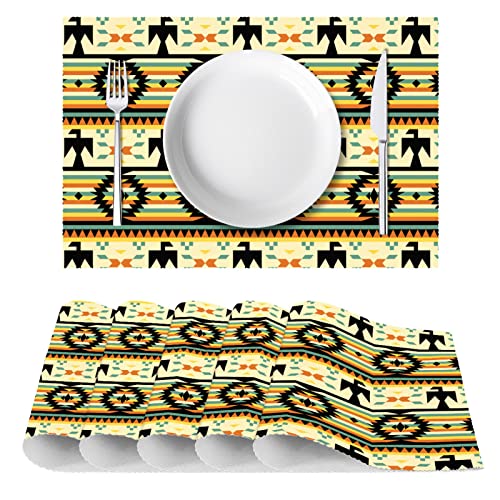 Sets de table amérindiens 30,5 x 45,7 cm antidérapants pour table