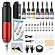 Solong Tattoo Maschine Set, inklusive 10 Stück Tattoo Patronen Nadeln, 7 Flaschen Tattoo Tinte und 1500mAh Stromversorgung geeignet für Tattoo-Anfänger und professionelle Tätowierer SLP51KITEU-2