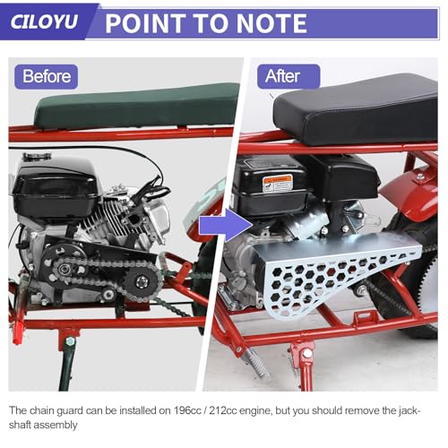 Image of Metal Mini Bike Clutch Cover Chain Guard Compatible with Predator 212 224cc Coleman CT200U CT200U-EX BT200X Baja MB200 Doodlebug DB30 CT100U CC100X Motovox Mbx10 Mbx11 196cc GX160 Engine Parts