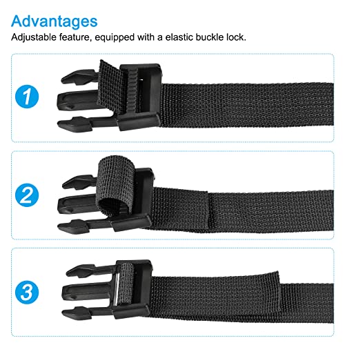 Image of MECCANIXITY Utility Strap with Buckle 1x20 Inch Polyester Quick Release Adjustable Belt for Travel Outdoor Bag Luggage Packing (Black)
