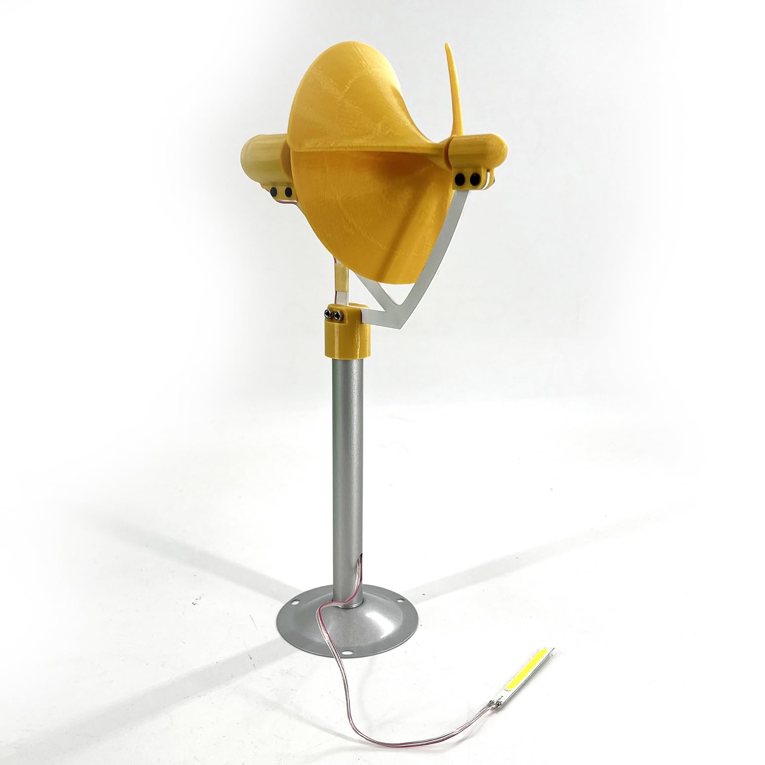 10W Micro Spiral Wind Generator Model 12V Stały generator magnesów DIY żółta turbina wiatrowa Model Breeze Start Generator Światło z diodą LED do badań, nauczania, dekoracji,Yellow