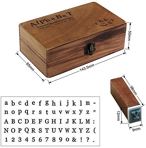 Stempelletters, alfabetstempelset, houten stempelset, letters, postzegels, 70 stuks, hout, rubberen postzegels met… - Image 6