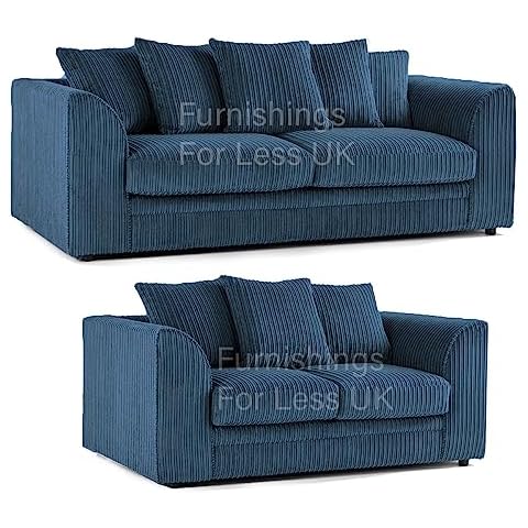 Luxor Marine Blue Fabric Sofa Suite Cover