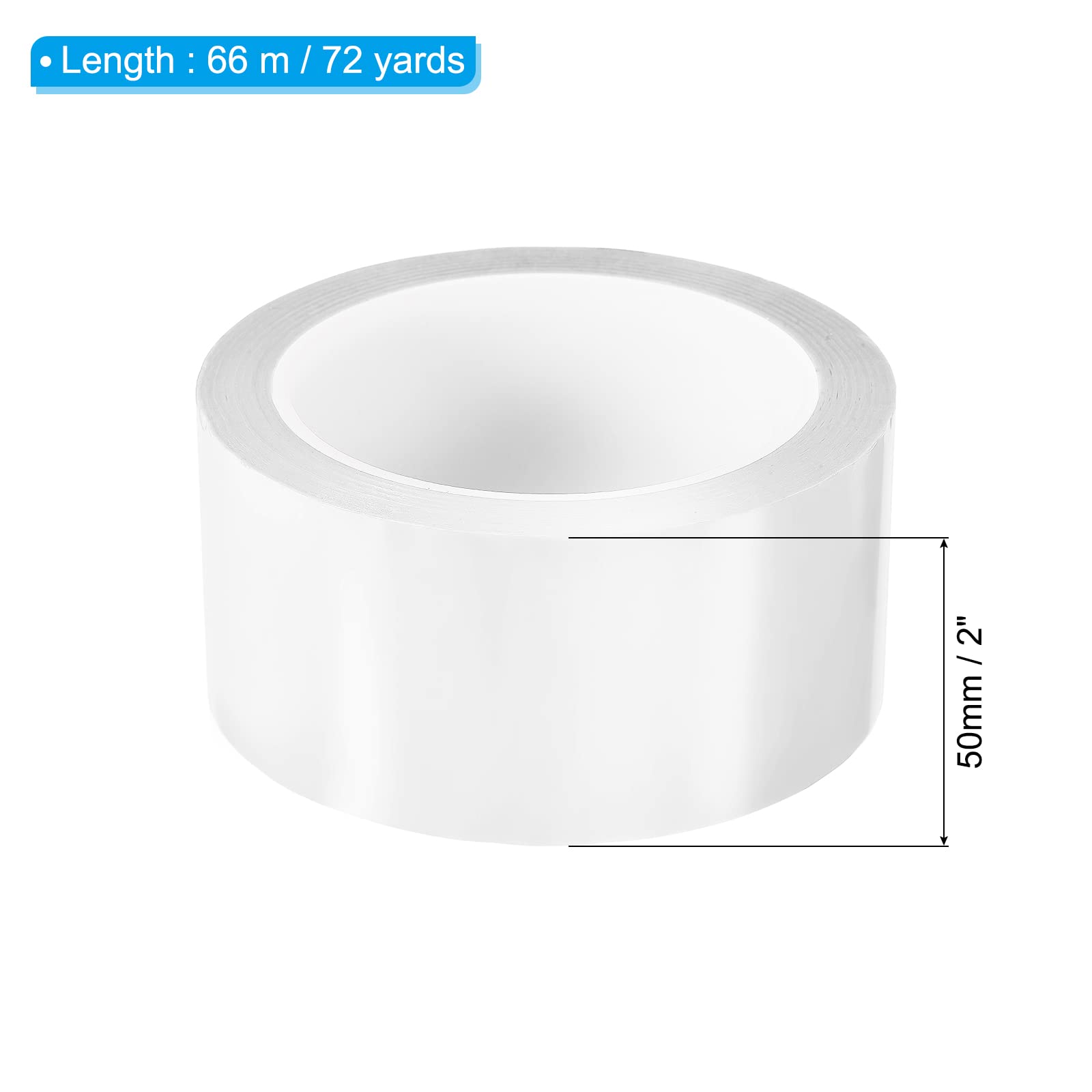 PATIKIL Whiteboard Tape 2" 50mmX66m, Thin Dry Erase Tape for Graphic Chart Marking DIY Art, White - Image 2