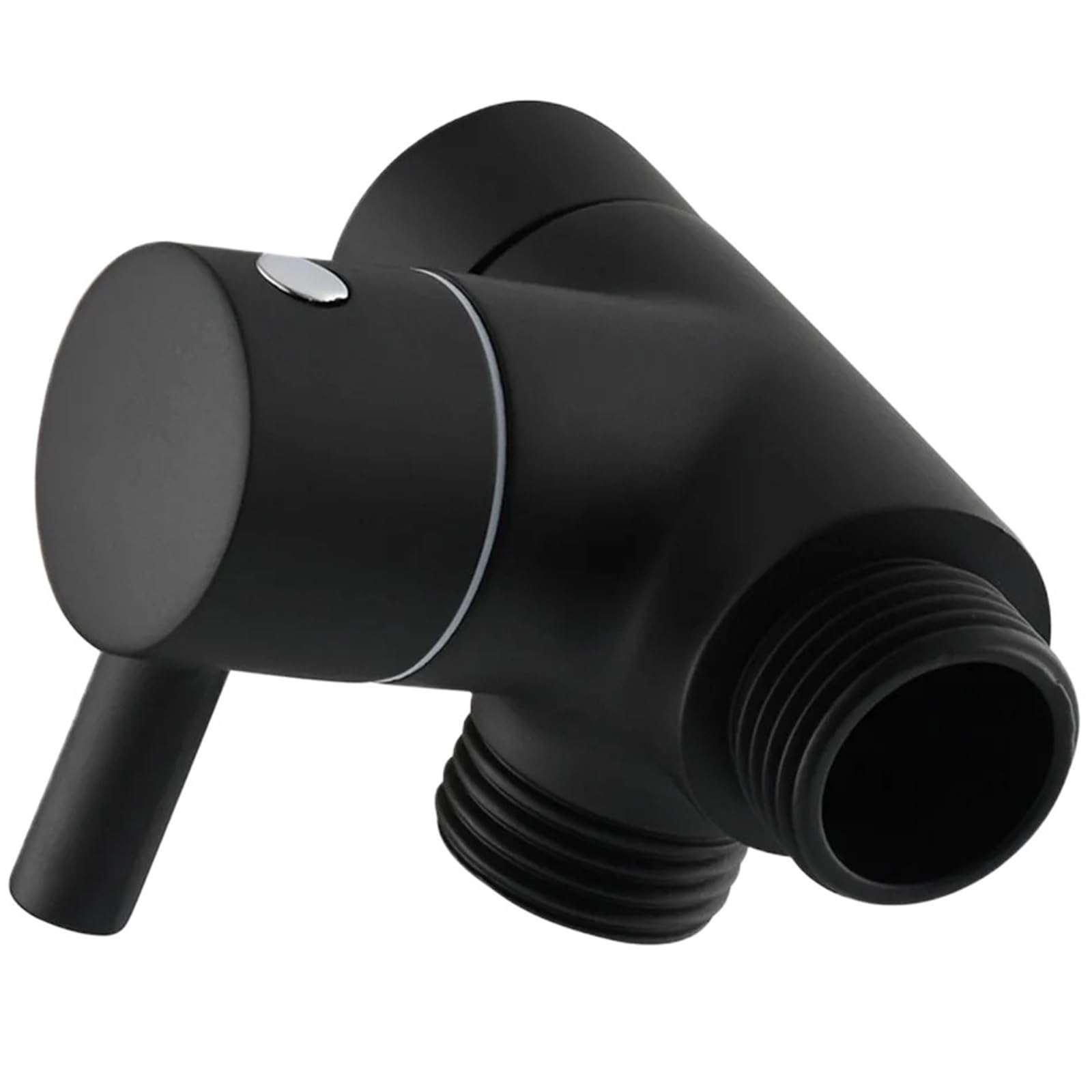 Yilwpv Black 3 Way Brass Faucet Angle Valve G1/2’’ Shower Diverter For Handheld Head And Fixed For Bathroom(Black)