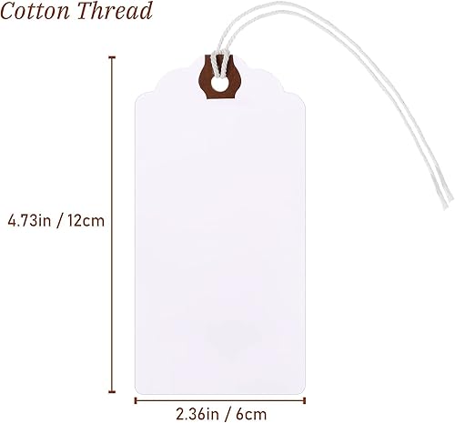 Miniatura 3 de Outus 240 etiquetas de precio de 4 34 pulgadas x 2 38 pulgadas, etiquetas de Manila, etiquetas de envío, etiquetas de regalo con cuerda adjunta para