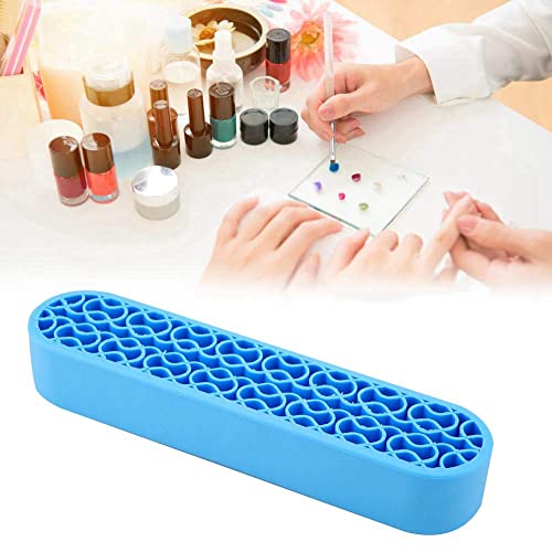 Image of AKOAK 1 Pack Silicone Makeup Brush Holder, Cosmetics Storage Box Desktop Finishing Container, Painting Pen Holder Sewing Craft Organizer (Blue)