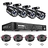 ZOSI H.265+1080p Home Security Camera System,8 Channel 5MP-Lite CCTV DVR with 4 x 1920TVL Weatherproof Surveillance Bullet Camera Outdoor/Indoor with 80ft Night Vision,Remote Control, Motion Alerts