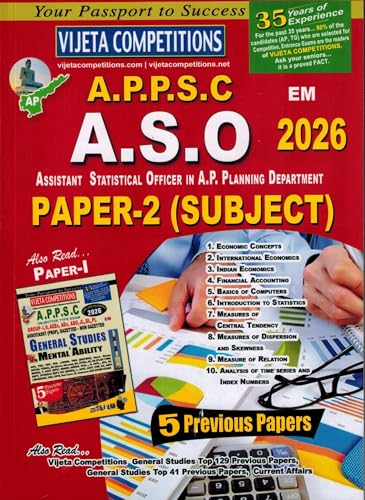 Image of APPSC ASO 2026 ( Assistant Statistical Officer ) Paper II Subject [ ENGLISH MEDIUM ]