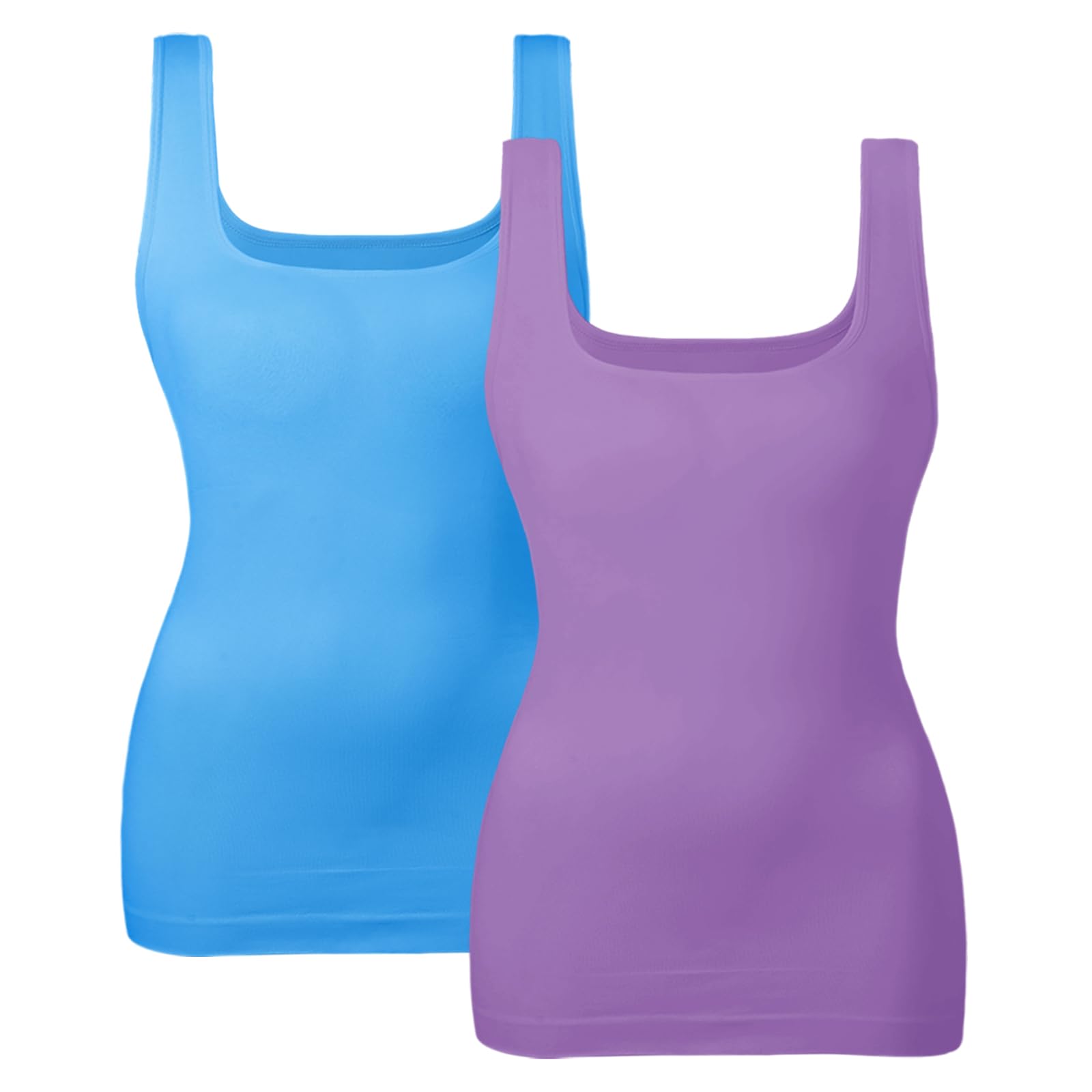 EUYZOU Women's Tummy Control Shapewear Tank Tops Seamless Square Neck Compression Tops Slimming Body Shaper Camisole