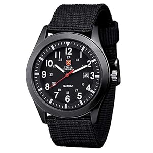 Zeiger Herrenuhr Quarz Armbanduhr Sportlich Herrenuhren Analog Datum Schwarz Blau Grün (Schwarz)