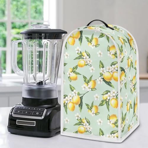 Image of Summer Lemon Blender Dust Cover with Handle Universal Fit Coffee Maker and Food Processor Machine Washable Small Kitchen Appliance Covers Protector for Refreshment Lovers