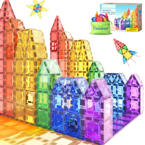 Coodoo Magnetic Tiles Kids Toys STEM Magnet Toy for Toddler...