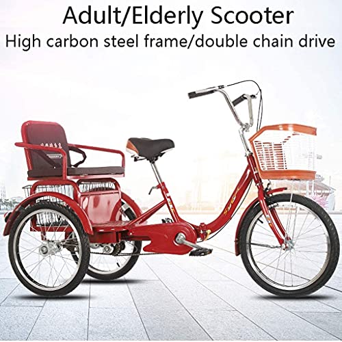 Triciclo Carga Adulto 20" con Asiento Ajustable y Canasta Grande miniatura 6