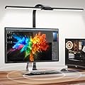 LED Desk Lamp for Home Office, Eye-Caring Desk Light with Clamp, 15W Double Head Architect Task Lamp Stepless Dimming, Flexible Gooseneck Bright Table Lamp for Study Reading Workbench Drafting