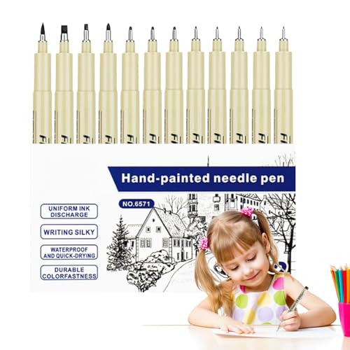 Bolígrafos de dibujo de arte fino, marcadores de pigmento, bolígrafo de arte de punta fina, marcador de pintura para álbumes de recortes, suministros ergonómicos para ilustración para niños, adultos