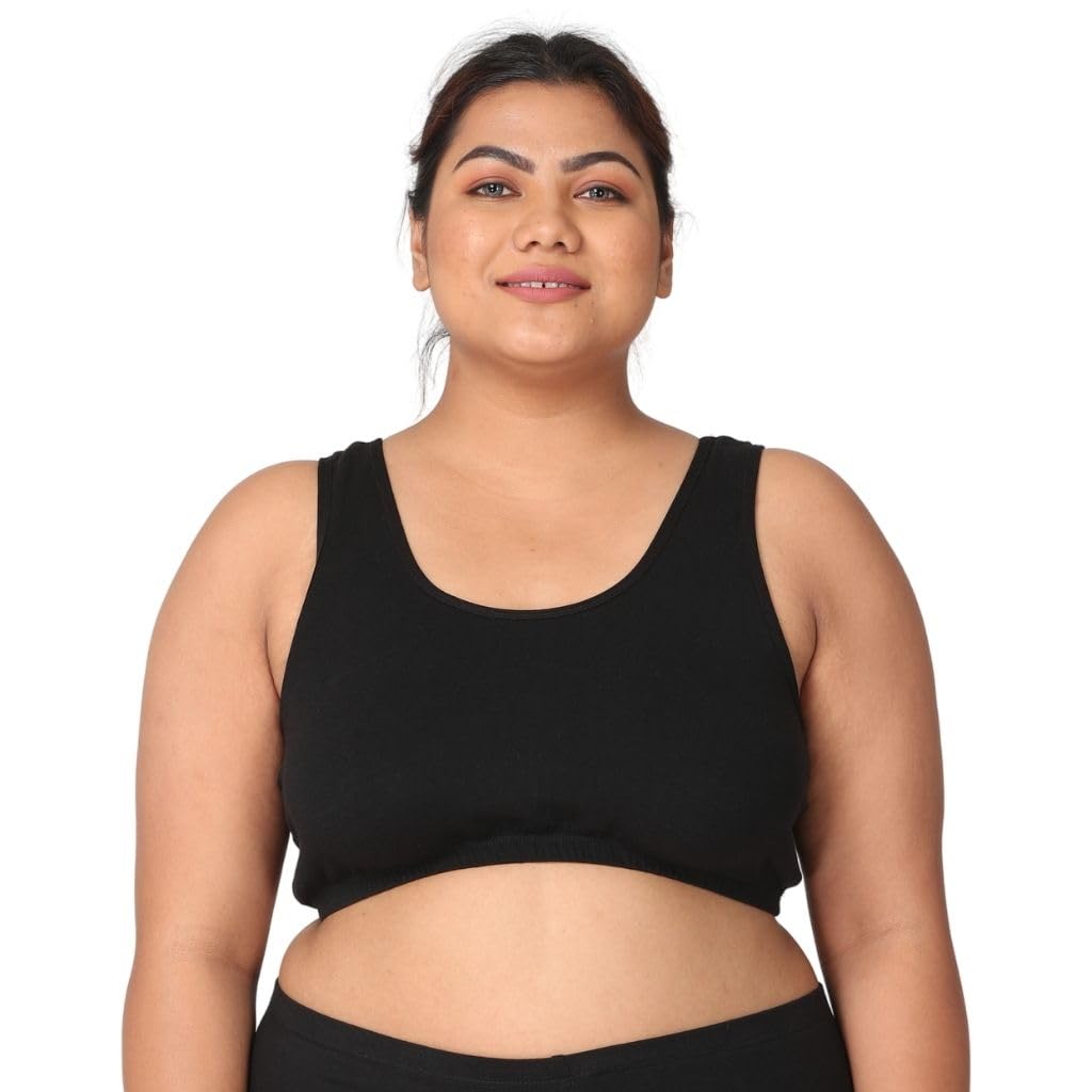 Adira | Plus Size Sleep Bra | Cotton Non Padded Bras to Wear at Home | Bra for Sagging and Heavy Breast | Wirefree & Full Coverage | Plus Size | Pack of 1-image-49