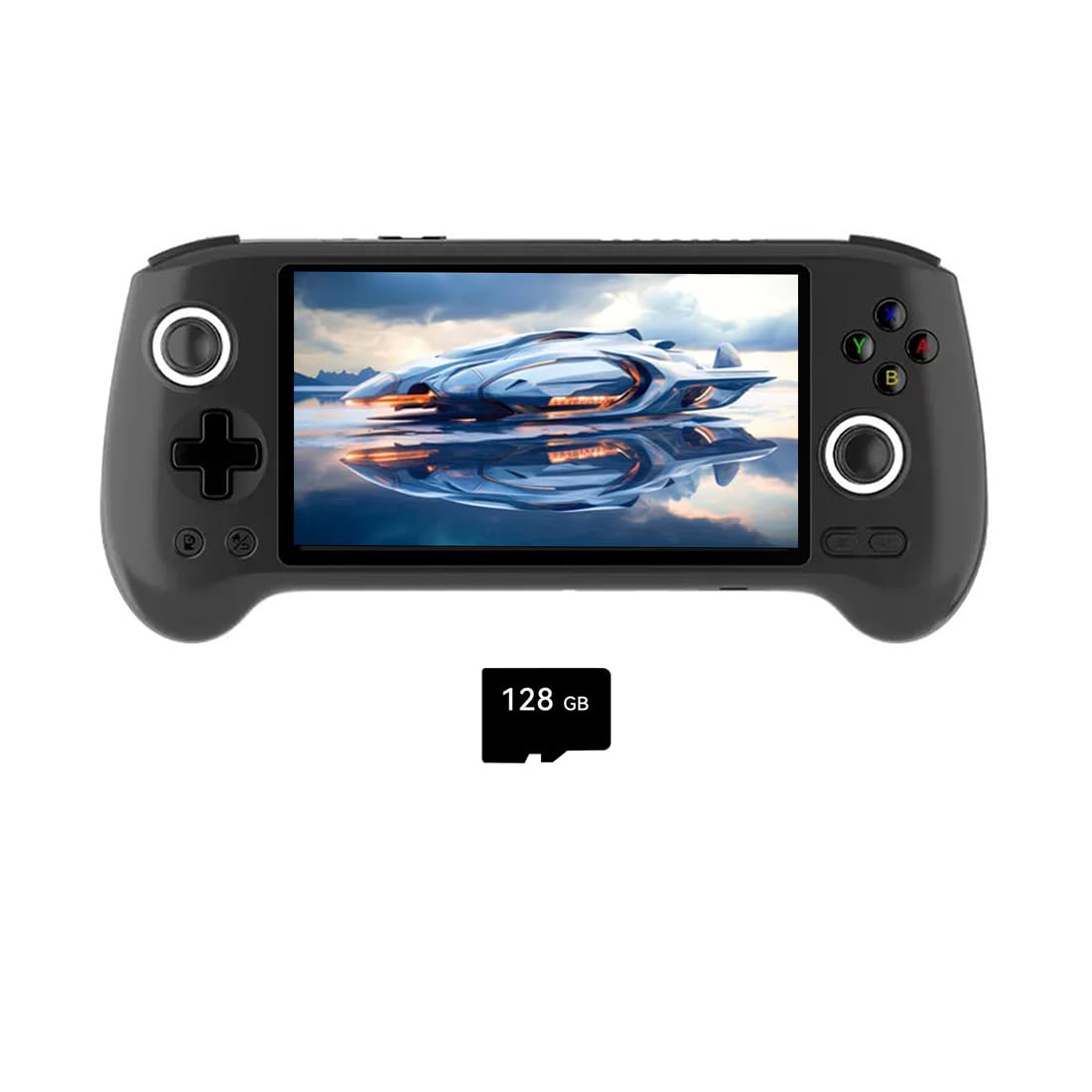 ANBERNIC RG556 przenośna konsola do gier retro z 4000 klasycznymi grami, 5,48 IPS AMOLED ekran konsola do gier z systemem Android prezent dla dzieci dorosłych (4 + 128 G)+128G)