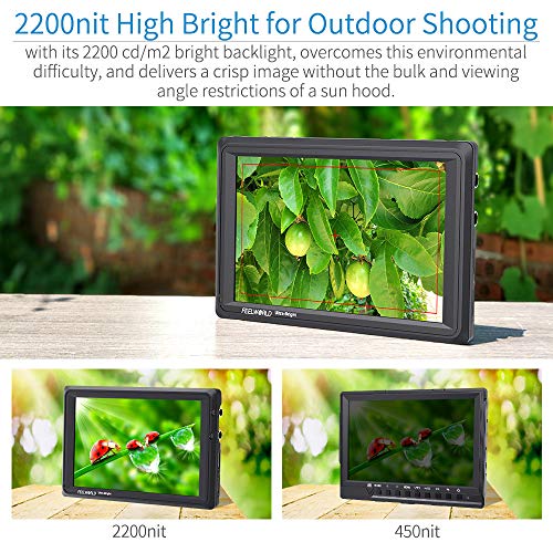 Image of FEELWORLD FW279S 7 Inch Ultra Bright 2200nit Daylight Viewable Full HD 1920x1200 IPS Panel DSLR On Camera Field Monitor 3G SDI 4K HDMI Input /Output Video Assist Peaking Focus