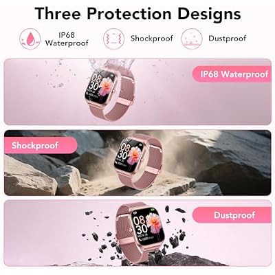CASCHO Smart Watch for Women (2 Bands), Bluetooth Call Smartwatch with AI Voice,1.85 HD Fitness Watch,Heart Rate/SpO2/Steps/Sleep Monitor,120+ Sports Modes,IP68 Waterproof Watch for Android iOS-Pink