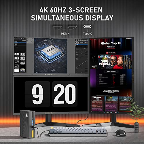 Mini PC Intel i5 12th-gen 12450H (8C/12T, up to 4.4GHz), ACEMAGICIAN Mini Desktop Computer 16GB DDR4 512GB SSD, WiFi 5 & BT 4.2, 3-Screen 4K 60Hz Display for Business, Gaming, Daily Use - Image 4