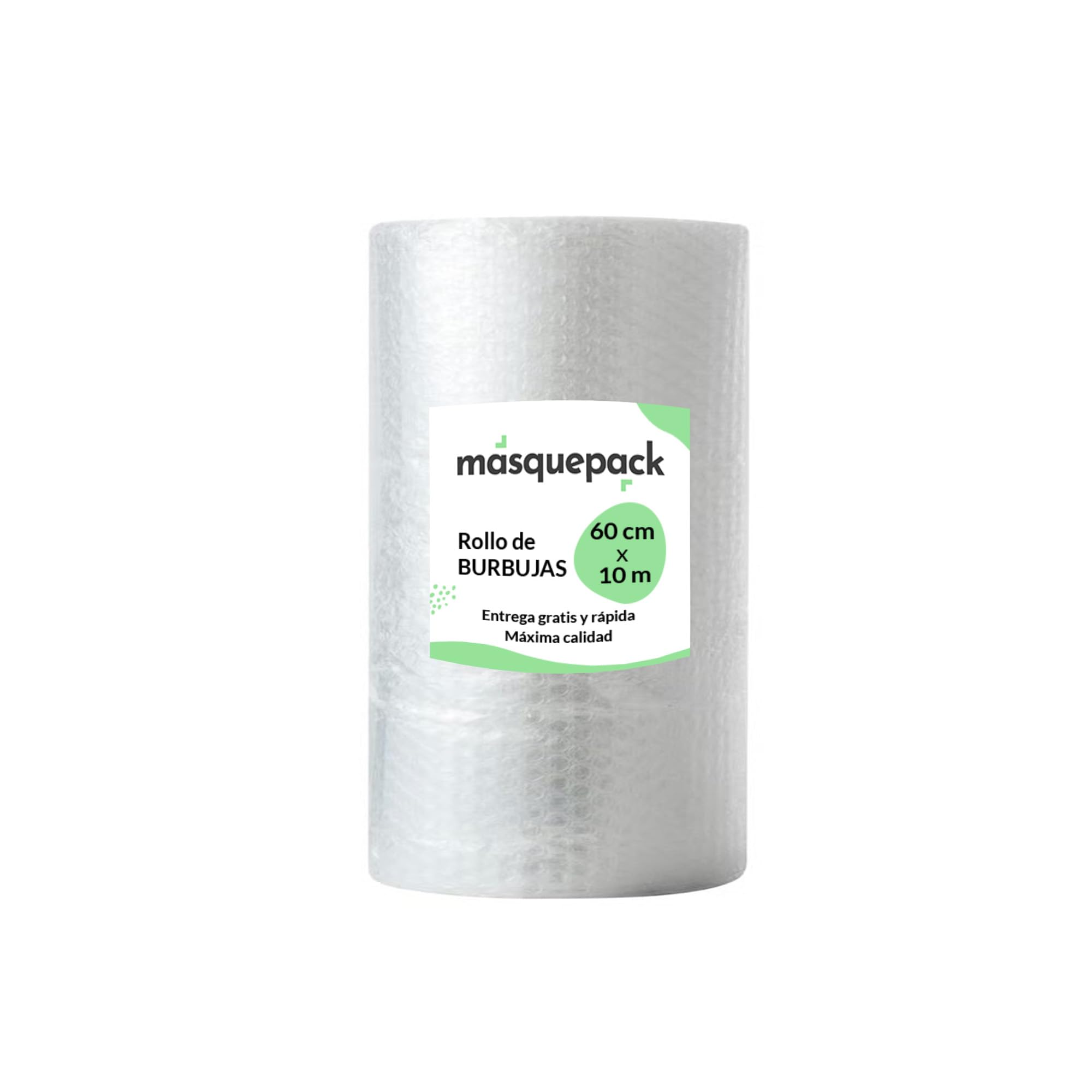 MasquePack Rollo de Burbujas para un Embalaje Profesional con Protección Asegurada 60 cm de ancho x 10 metros de longitud. Embalaje Resistente y Profesional