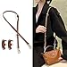 jiesinlov Leather Bag Shoulder Strap Compatible with Mini Pouch,Purse Straps Crossbody Adjustable Replacement Conversion accessories Kit Fit for xs Le Pliage Handbag (BROWN-GOLD)
