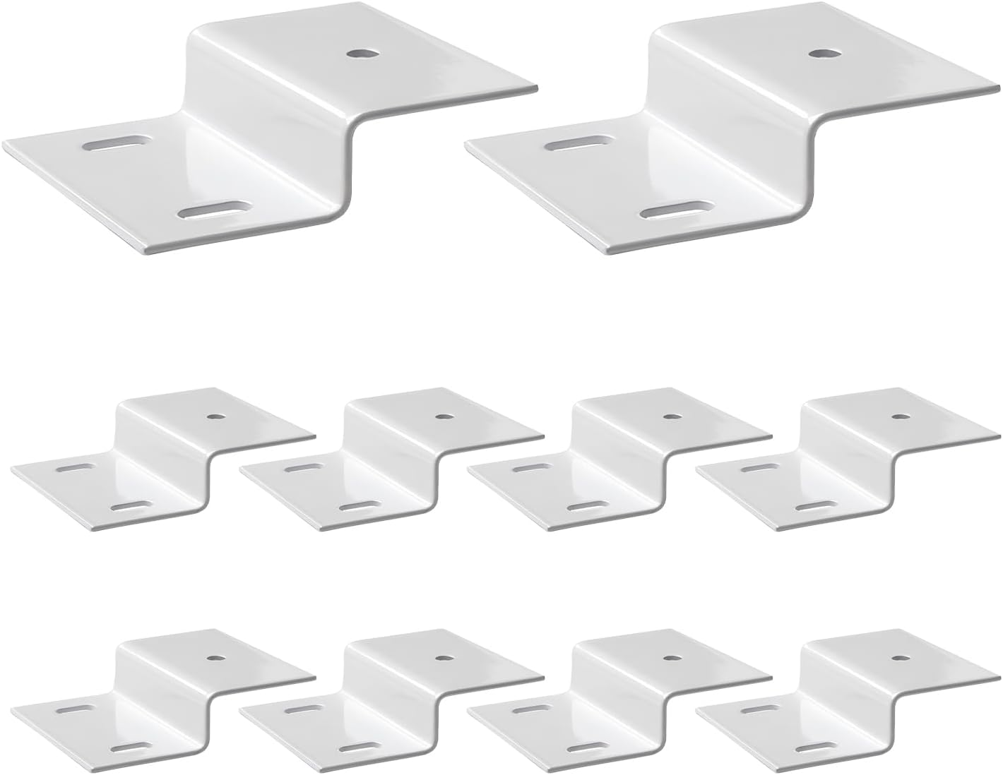 10 Pcs White Z Brackets Heavy Duty Z Shape Corner Brace Furniture Support Bracket Fasten, Thickness 2mm