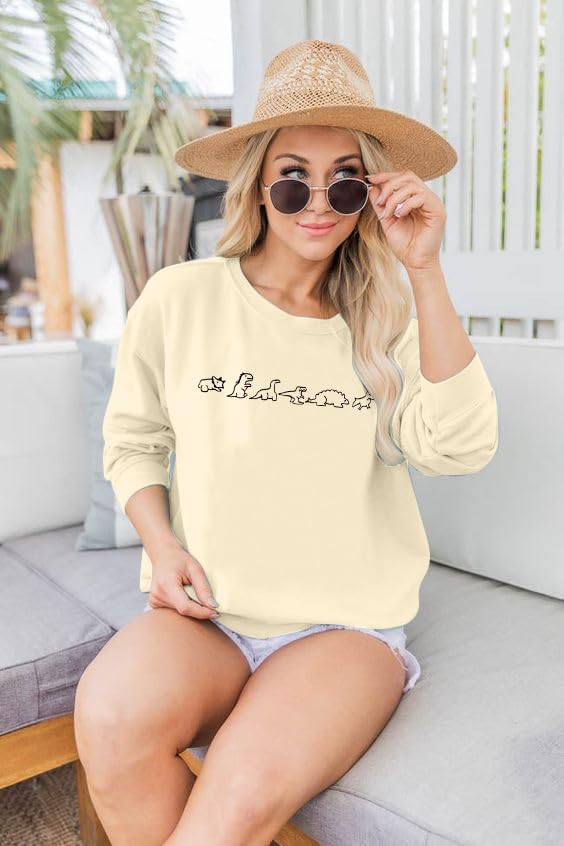 MOUSYA Dinosaur Sweatshirt Women Dinosaur Evolution Sweatshirt Jurassic Animal Shirt Mama Graphic Print Long Sleeve Shirt - Image 4